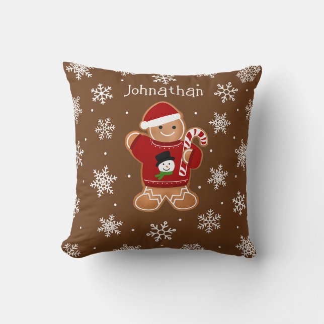 Gingerbread Man in Sweater Cushion (Front)