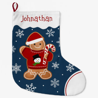Gingerbread Man in Sweater Large Christmas Stocking