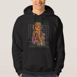 Gingerbread Man In Wheelchair Broken Leg Joke Cook Hoodie