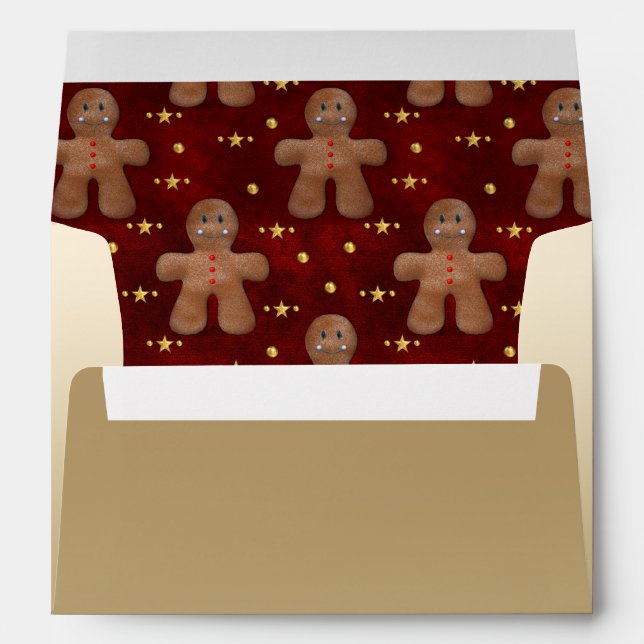 Gingerbread Man Joy Christmas Envelope (Back (Bottom))