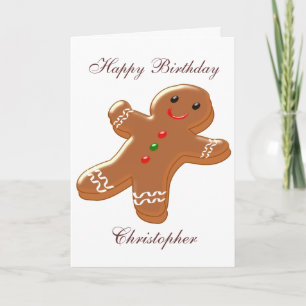 Gingerbread Man Just Add Name Birthday Card