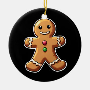 Gingerbread Man Kids Men Boys Women Girls Toddler Ceramic Tree Decoration