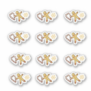 Gingerbread man love sticker