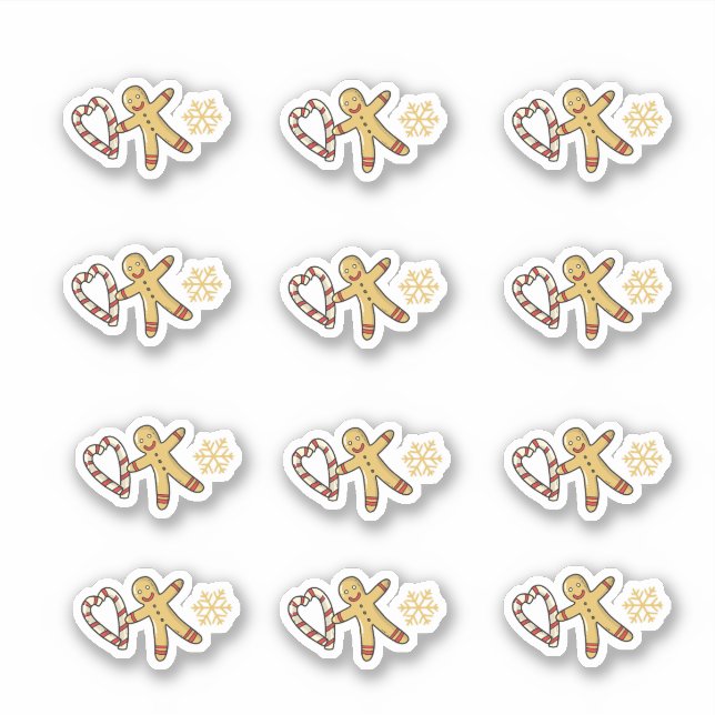 Gingerbread man love sticker (Front)