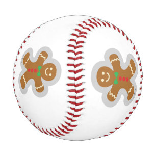 Gingerbread Man Making The Angel In The Snow Baseball