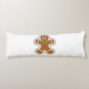 Gingerbread Man Making The Angel In The Snow Body Cushion