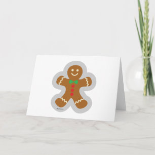 Gingerbread Man Making The Angel In The Snow Card