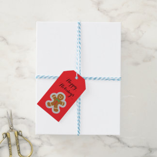 Gingerbread Man Making The Angel In The Snow Gift Tags