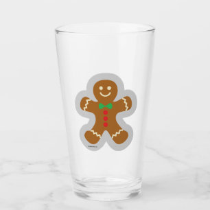 Gingerbread Man Making The Angel In The Snow Glass
