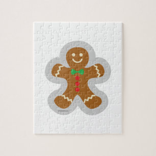 Gingerbread Man Making The Angel In The Snow Jigsaw Puzzle