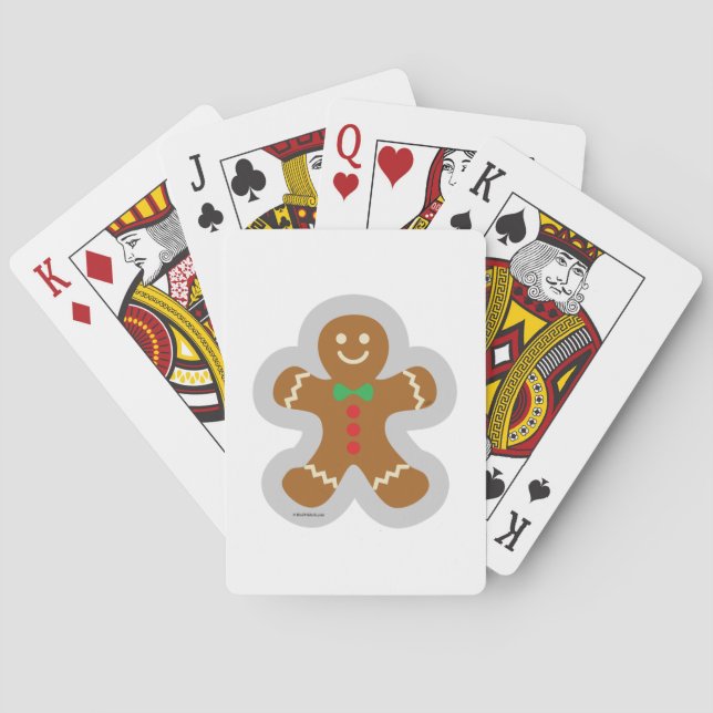 Gingerbread Man Making The Angel In The Snow Playing Cards (Back)