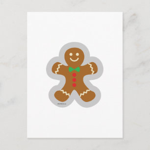 Gingerbread Man Making The Angel In The Snow Postcard