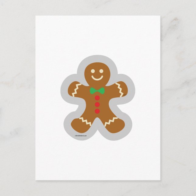 Gingerbread Man Making The Angel In The Snow Postcard (Front)