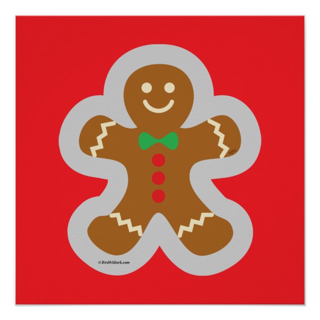 Gingerbread Man Making The Angel In The Snow Poster (Front)