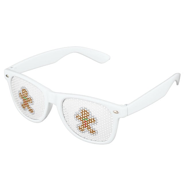 Gingerbread Man Making The Angel In The Snow Retro Sunglasses (Angled)