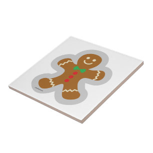 Gingerbread Man Making The Angel In The Snow Tile