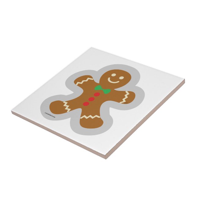 Gingerbread Man Making The Angel In The Snow Tile (Side)