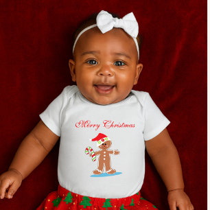 Gingerbread Man Merry Christmas Baby Bodysuit