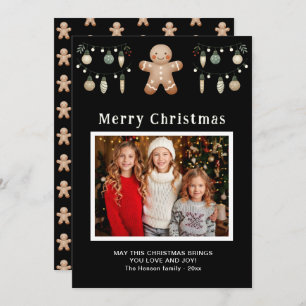 Gingerbread Man Merry Christmas Family Photo Holiday Card