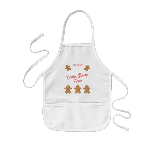 Gingerbread Man Monogrammed Kids Apron (Front)