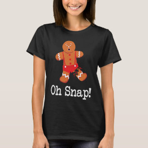 Gingerbread Man Oh Snap and Cute Christmas T-Shirt