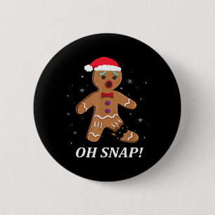 Gingerbread Man Oh Snap Christmas Cookie Costume B 6 Cm Round Badge