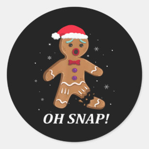 Gingerbread Man Oh Snap Christmas Cookie Costume B Classic Round Sticker