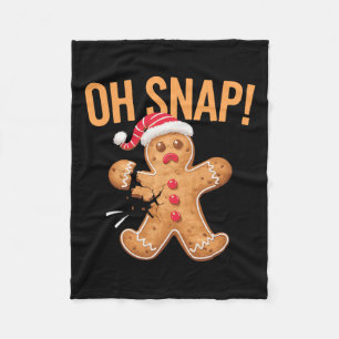 Gingerbread Man Oh Snap Christmas Fleece Blanket