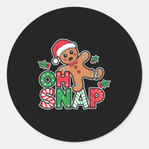 Gingerbread Man Oh Snap Christmas Funny Cookie Bak Classic Round Sticker