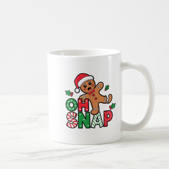 Gingerbread Man Oh Snap Christmas Funny Cookie Bak Coffee Mug (Right)