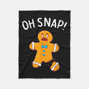 Gingerbread Man Oh Snap Christmas Funny Cookie Bak Fleece Blanket