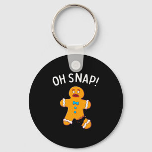 Gingerbread Man Oh Snap Christmas Funny Cookie Bak Key Ring