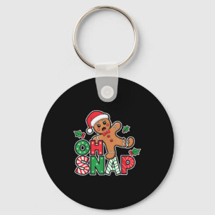 Gingerbread Man Oh Snap Christmas Funny Cookie Bak Key Ring