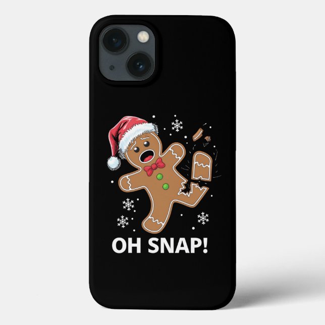 Gingerbread Man Oh Snap Christmas Funny Cookie  Case-Mate iPhone Case (Back)