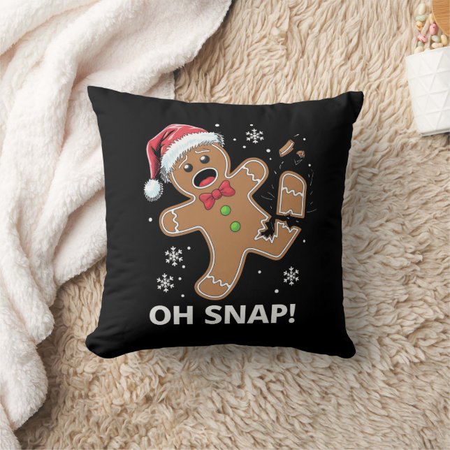 Gingerbread Man Oh Snap Christmas Funny Cookie  Cushion (Blanket)