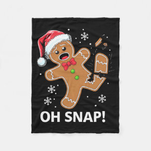 Gingerbread Man Oh Snap Christmas Funny Cookie Fleece Blanket