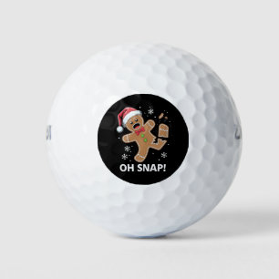 Gingerbread Man Oh Snap Christmas Funny Cookie  Golf Balls