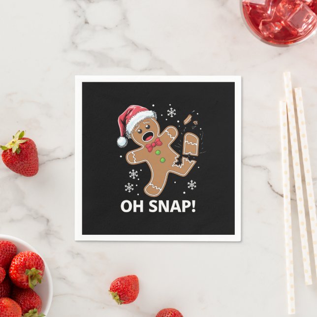 Gingerbread Man Oh Snap Christmas Funny Cookie  Napkin (Insitu)