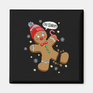Gingerbread Man Oh Snap Christmas Magnet