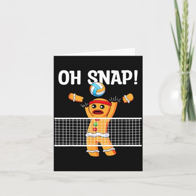 Gingerbread Man Oh Snap Christmas Volleyball Playe Card (Front)