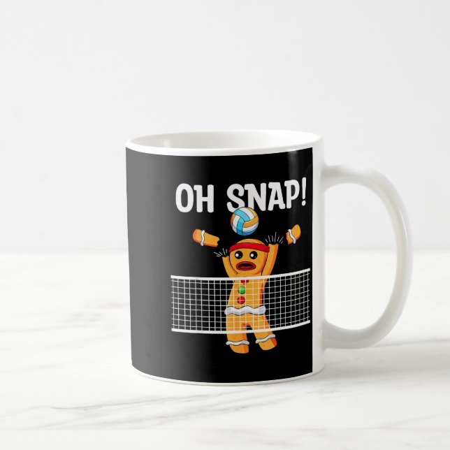 Gingerbread Man Oh Snap Christmas Volleyball Playe Coffee Mug (Right)