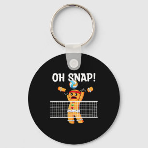 Gingerbread Man Oh Snap Christmas Volleyball Playe Key Ring