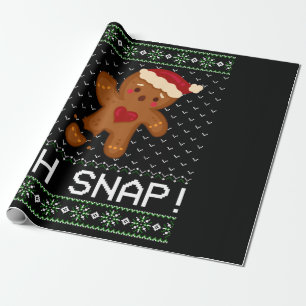 Gingerbread Man Oh Snap Christmas Wrapping Paper