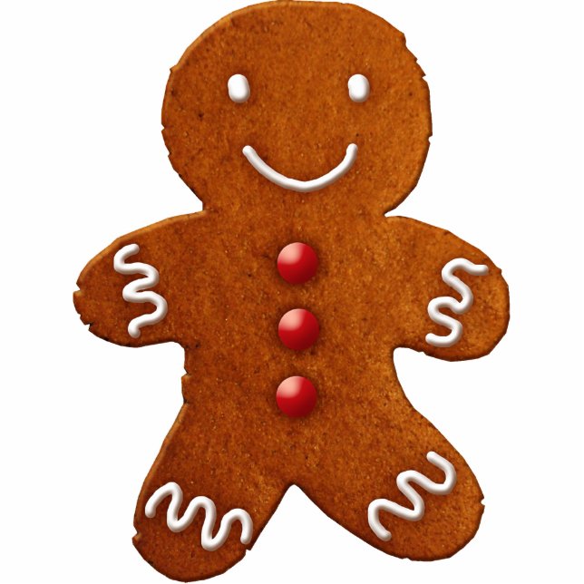 Gingerbread Man Ornament Photo Sculpture Decoration (Front)