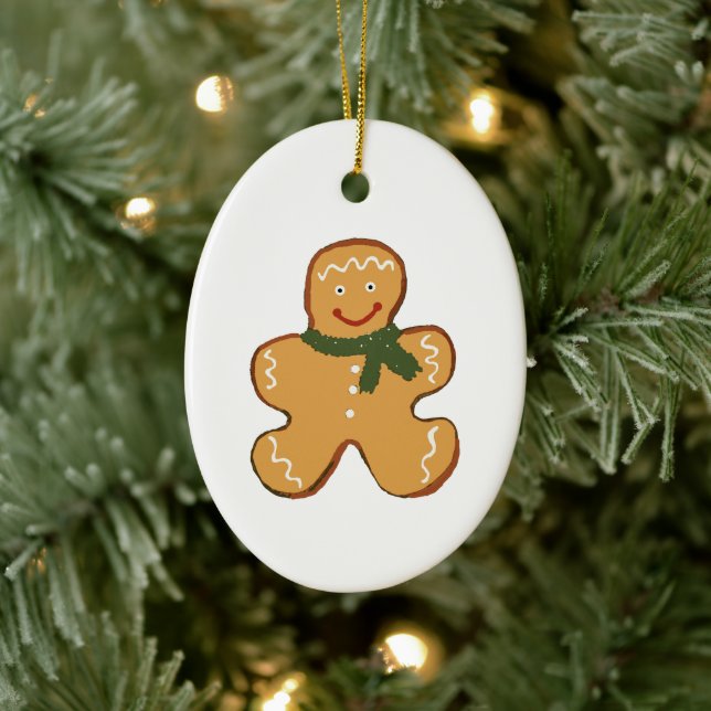 Gingerbread Man Painting Ceramic Tree Decoration (Tree)
