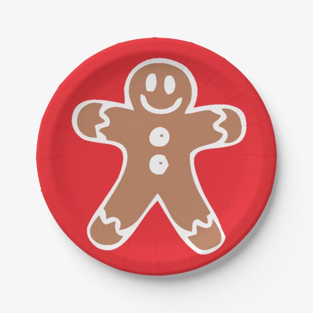 Gingerbread Man Paper Plate (Front)
