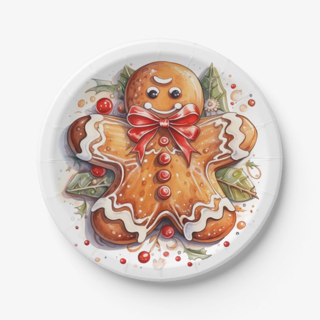 Gingerbread Man Paper Plate (Front)