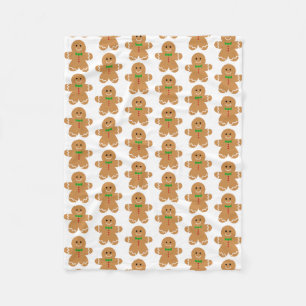 Gingerbread Man Pattern Fleece Blanket