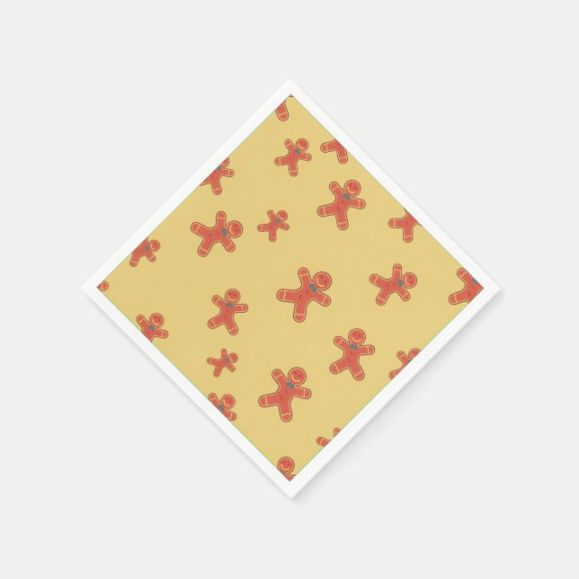 Gingerbread Man Pattern Napkin (Corner)