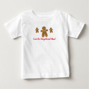 Gingerbread Man Personalised Name Holiday Festive Baby T-Shirt